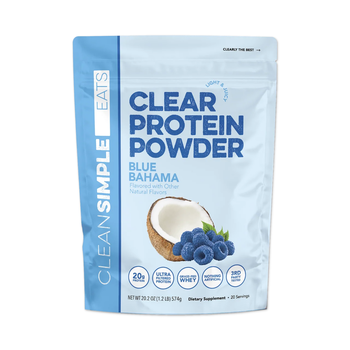 Clear Protein Powder: Blue Bahama