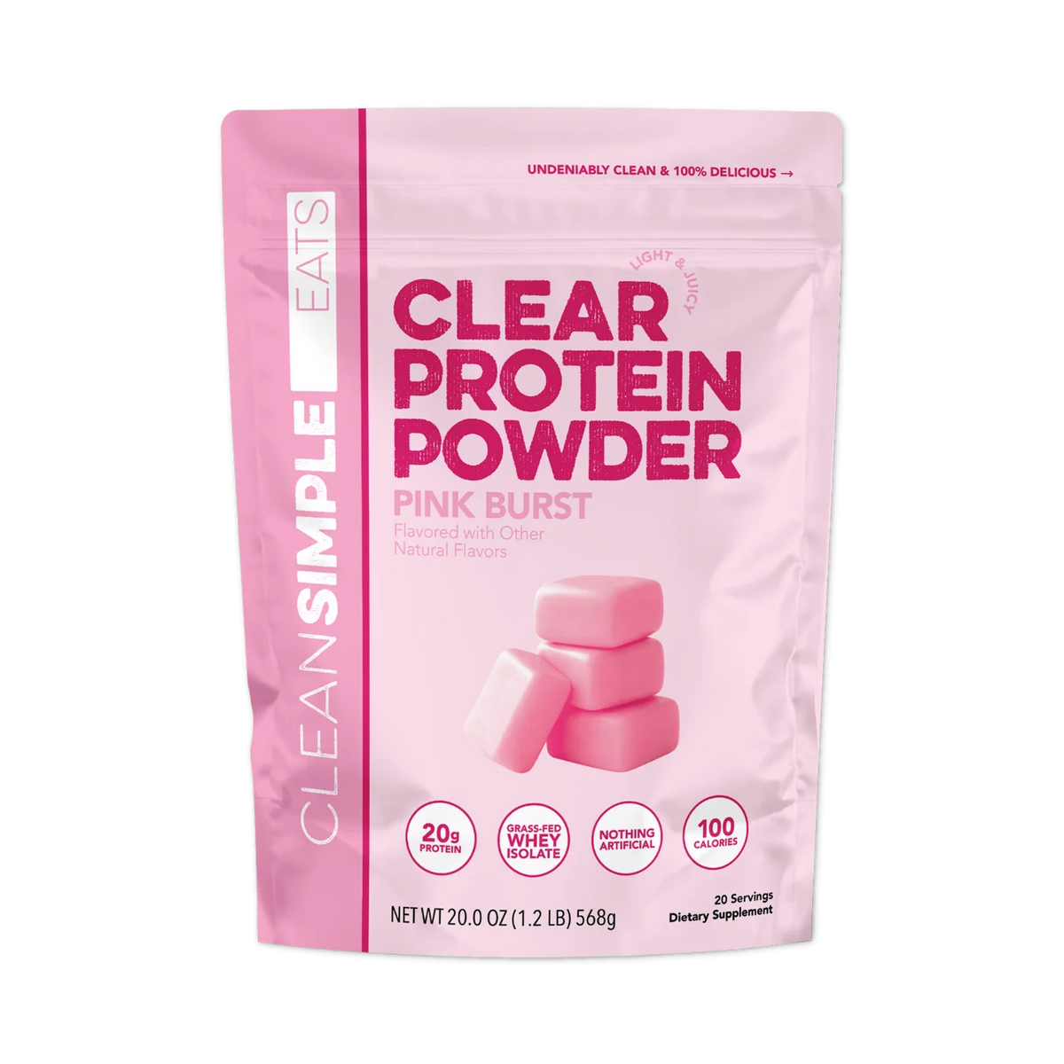 Clear Protein Powder: Pink Burst